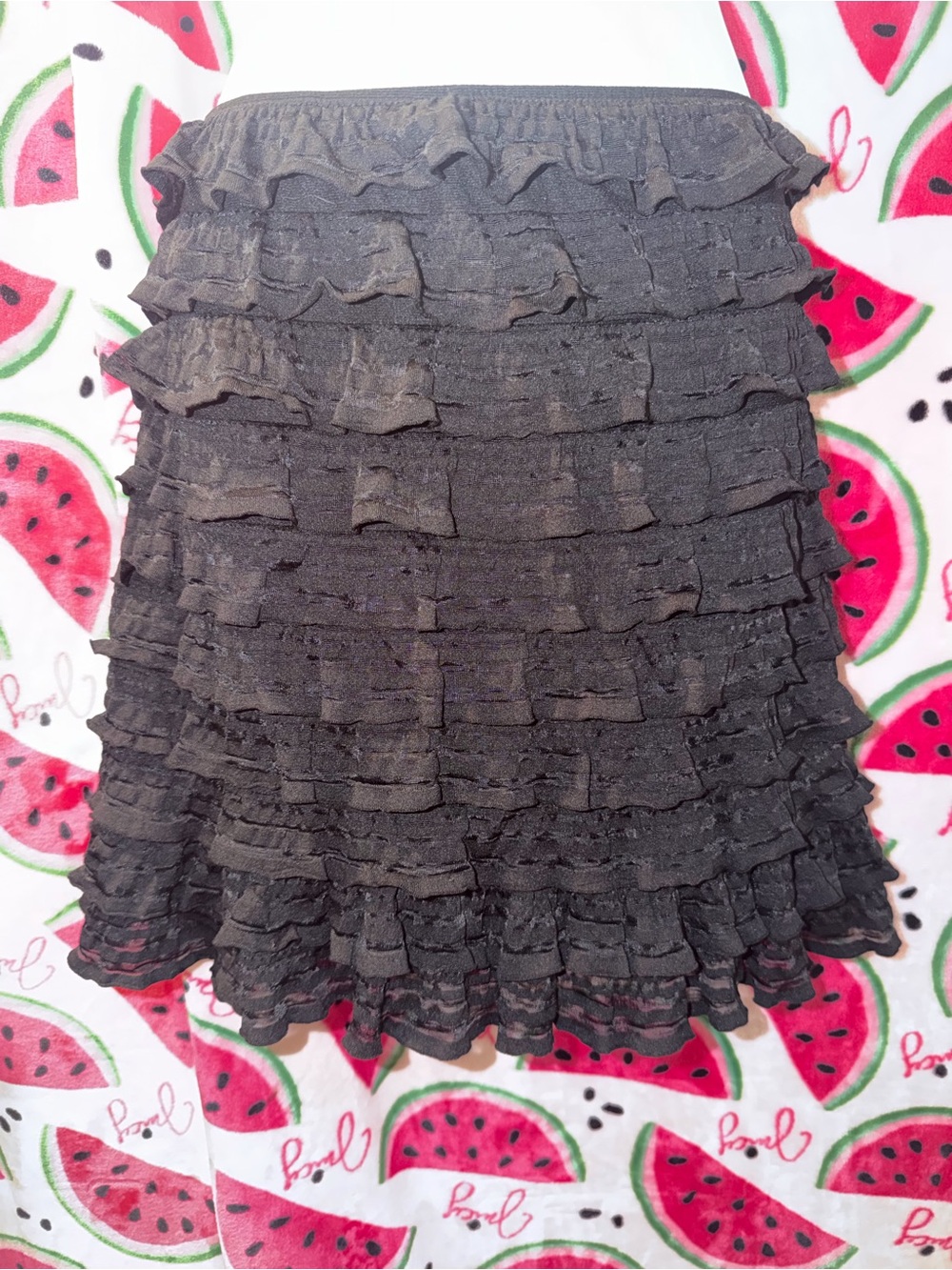 🖤 Max Studio Ruffled Tiered Mini Skirt